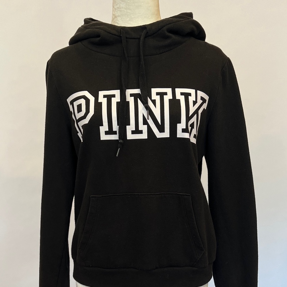 WLSS034 Victoria’s Secret PINK Black Cowl Neck Hoodie with Kangaroo pocket